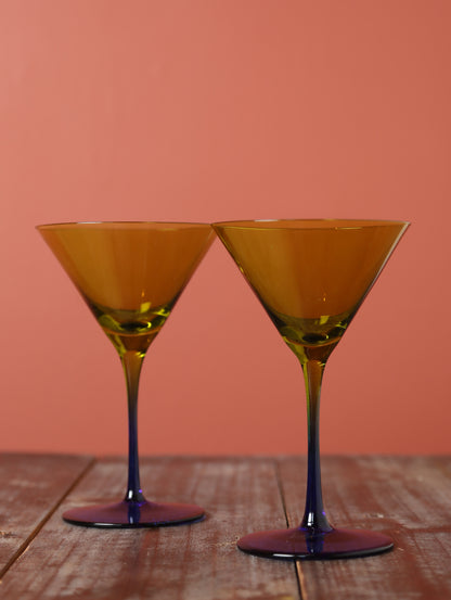 Charlie Martini Glasses - Set of 2 - Green