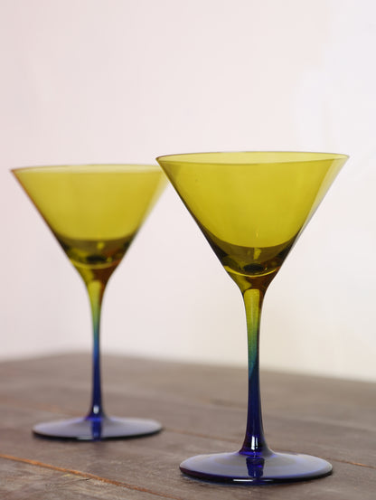 Charlie Martini Glasses - Set of 2 - Green