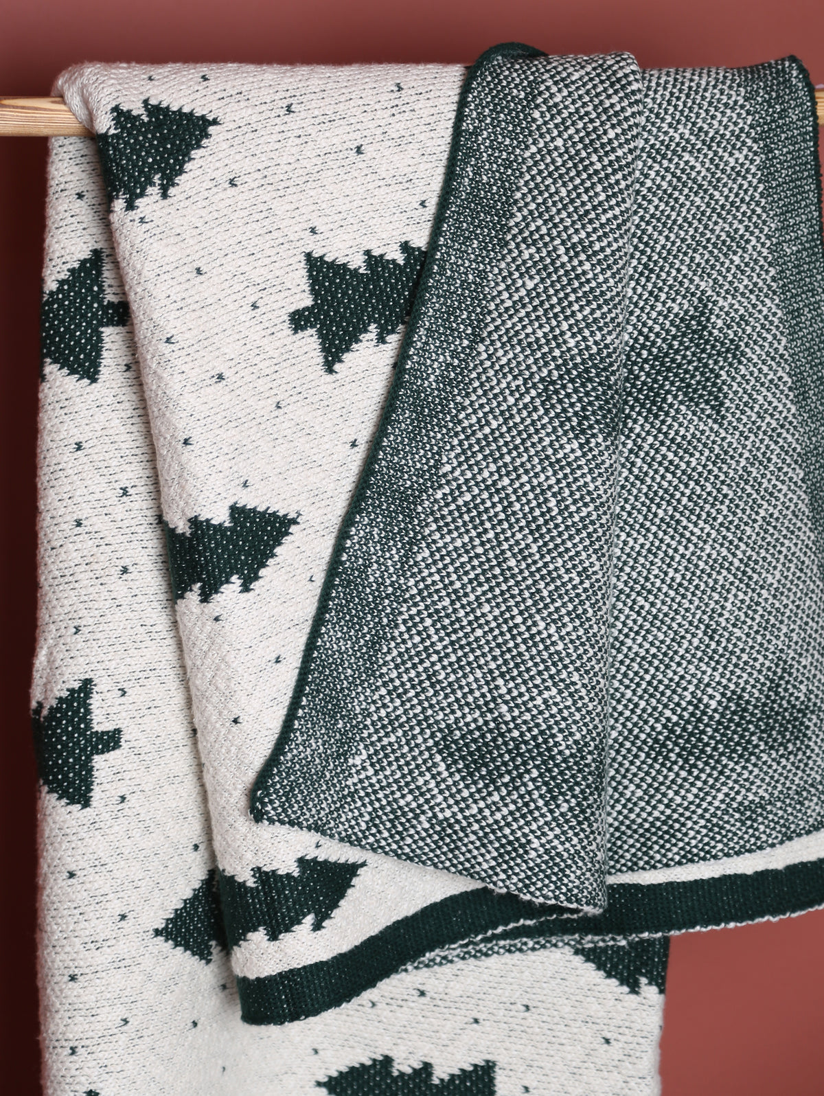 Festive Fir Knitted Throw