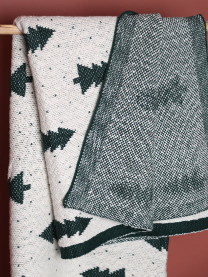 Festive Fir Knitted Throw