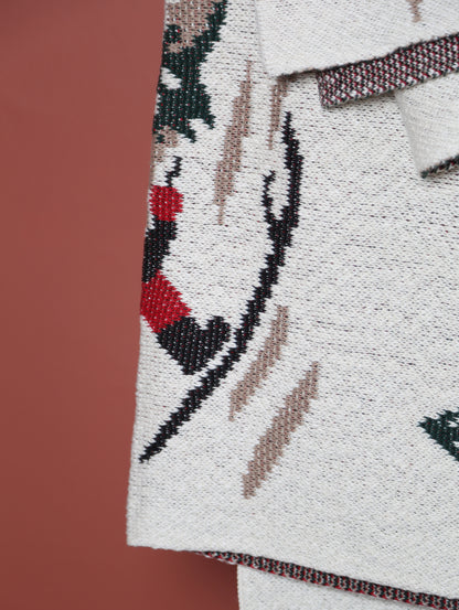 Alpine Skiing Knitted Throw