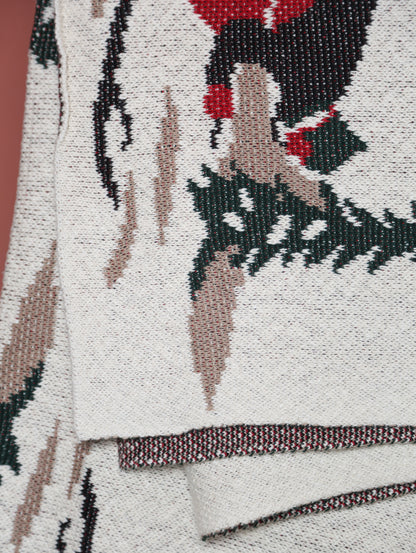 Alpine Skiing Knitted Throw