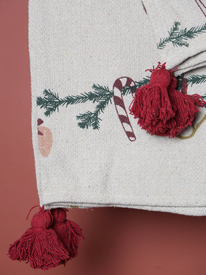 Festive Throw - Patterned - Recycled Cotton - Swag