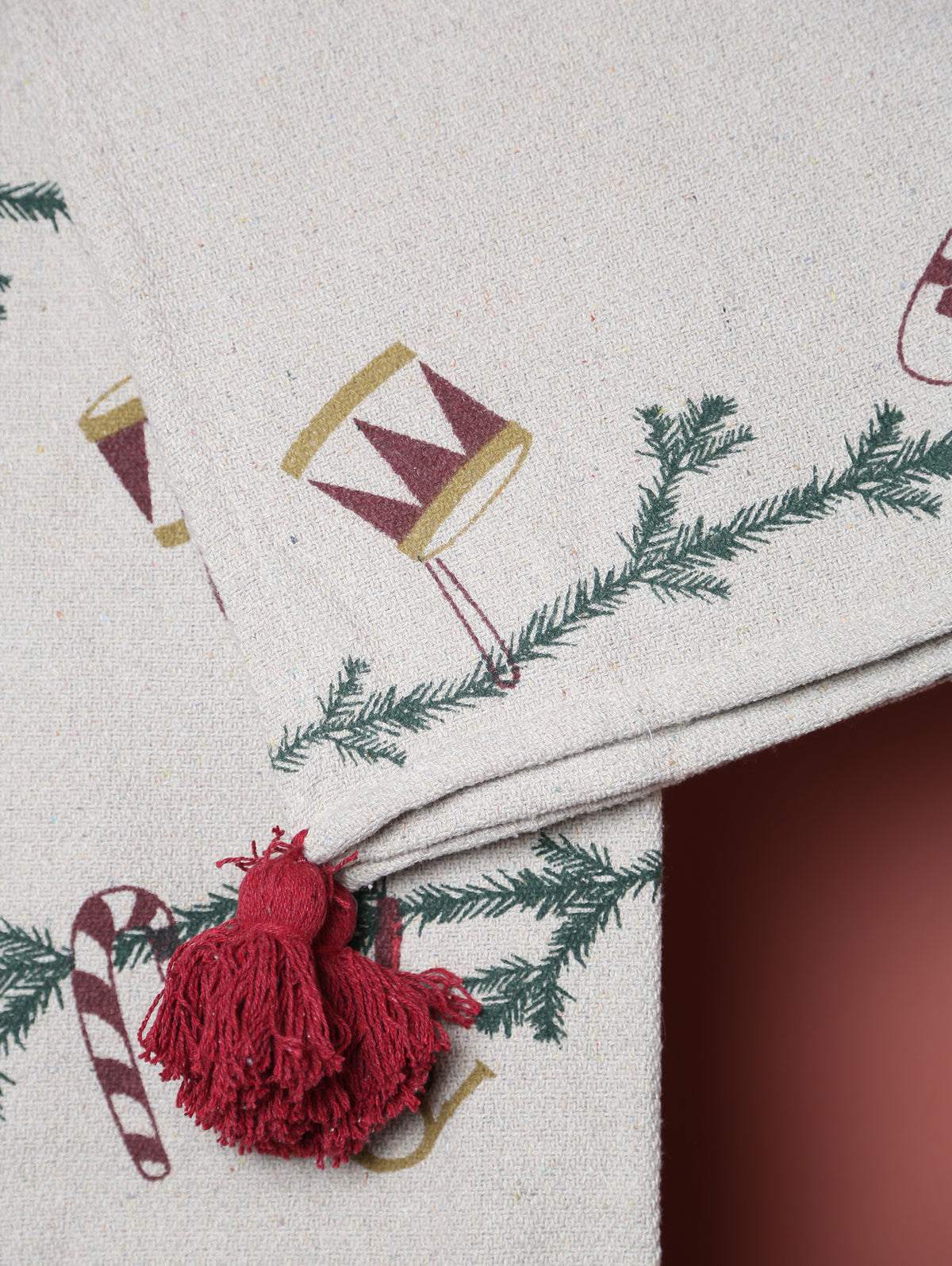Festive Throw - Patterned - Recycled Cotton - Swag