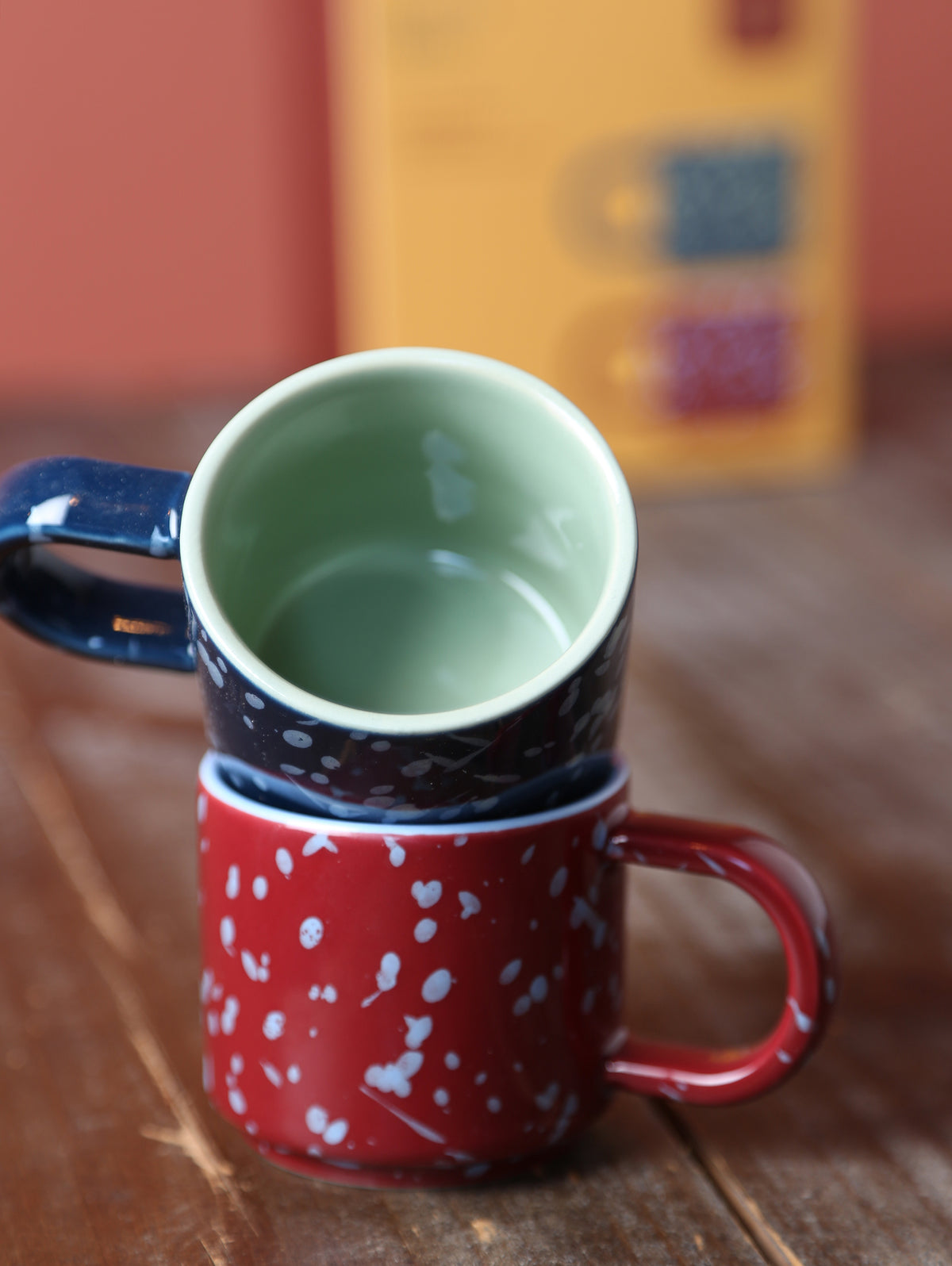 The Simon Espresso Cups - Set of 2 - Burgundy, Navy