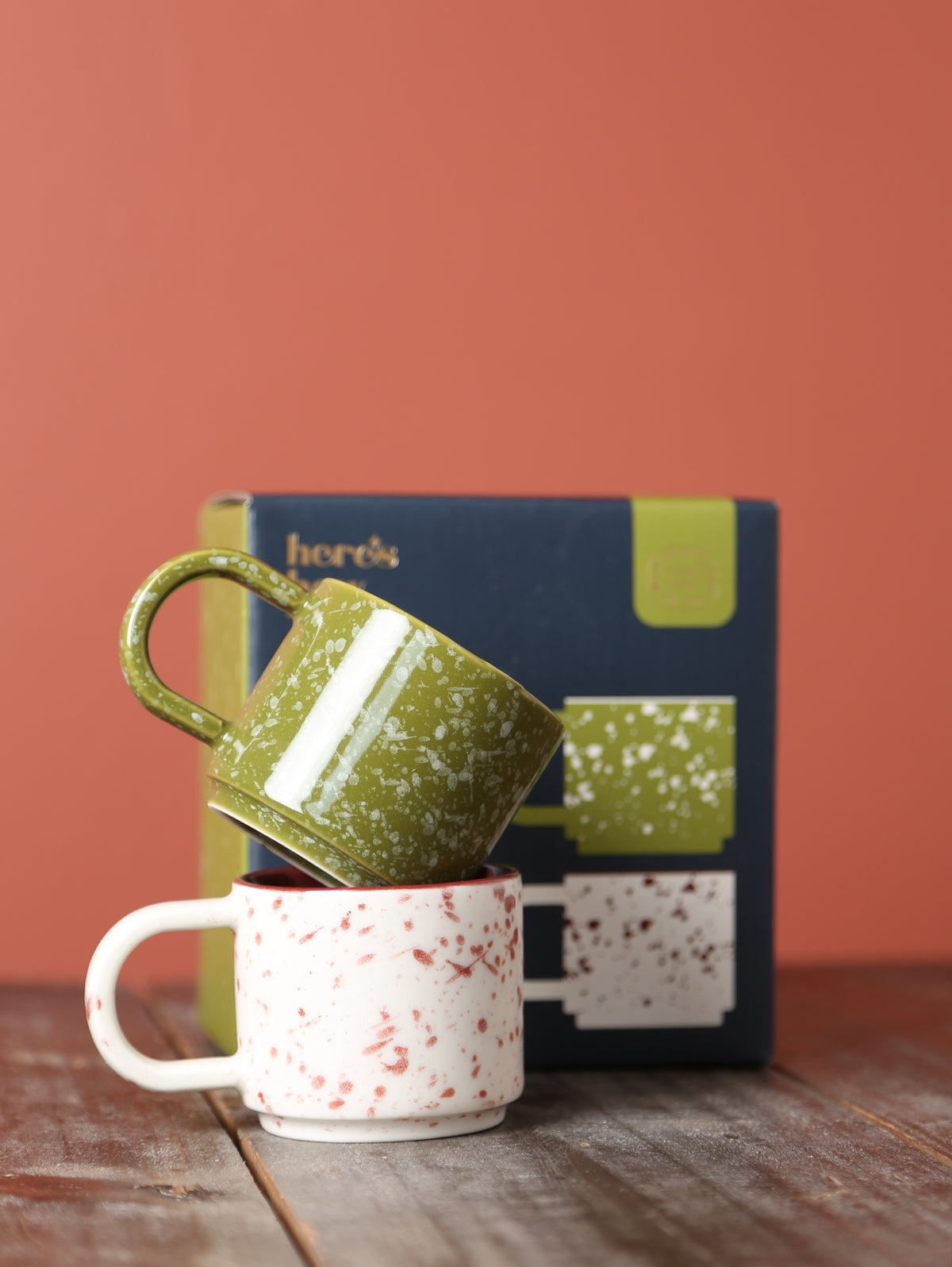 the Simon Espresso Cups - Set of 2 - Cream, Olive