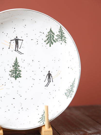 Snowy Skiing Plate
