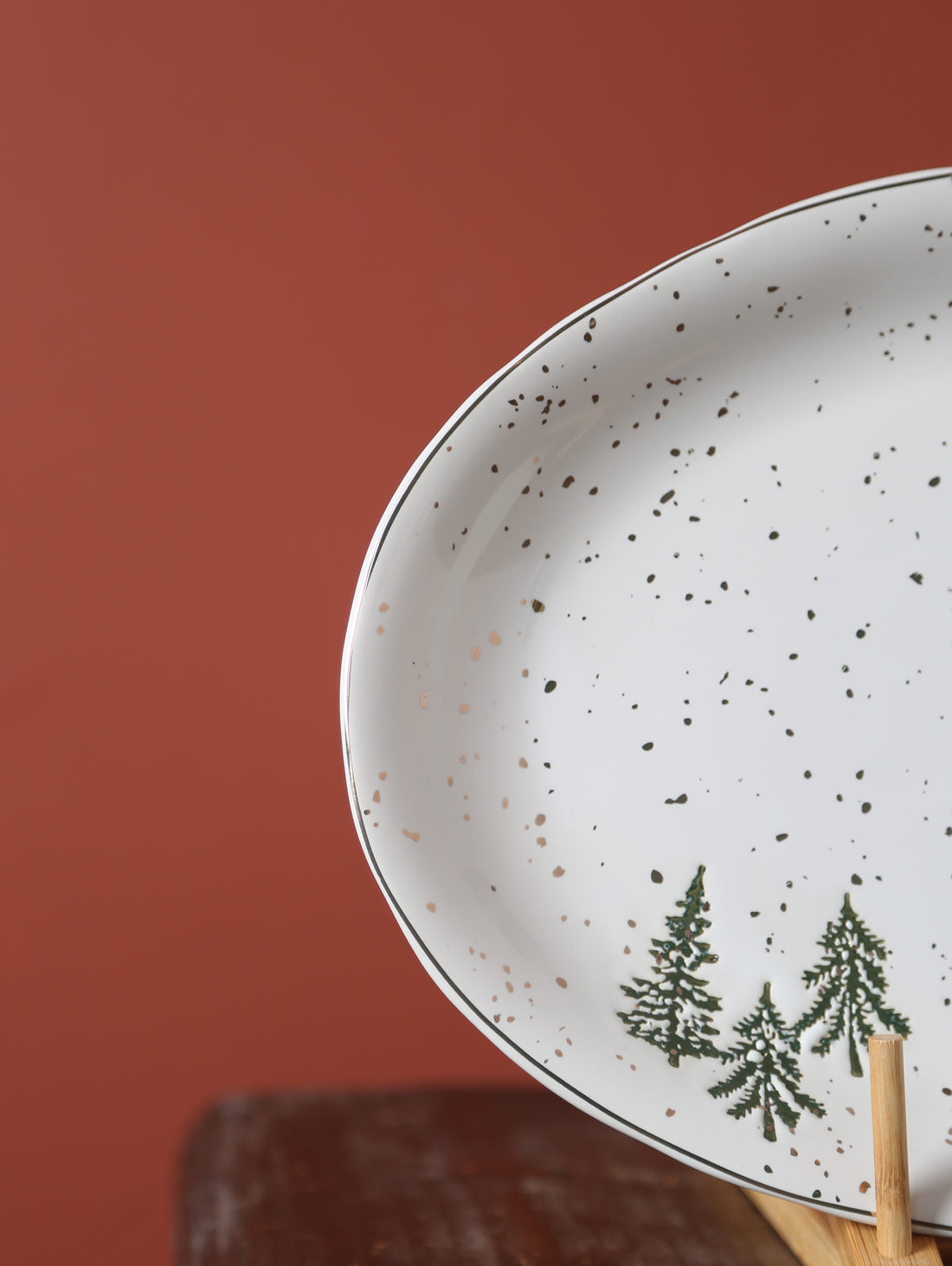 Snowy Ski Lift Platter