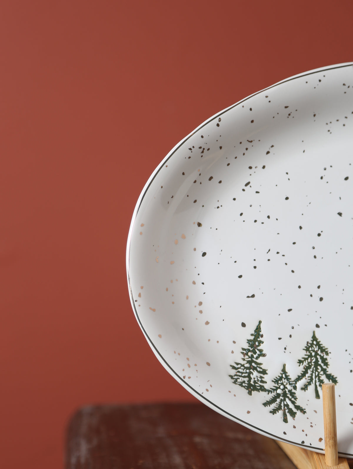 Snowy Ski Lift Platter