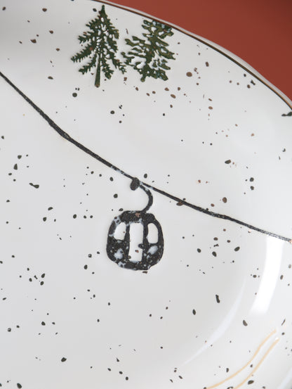 Snowy Ski Lift Platter