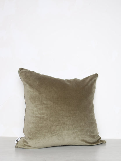 Deep Olive Suzani Embroidered Cushion
