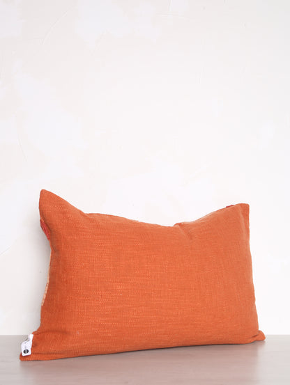 Suzani Embroidered Cushion - Orange, Dusty Rose