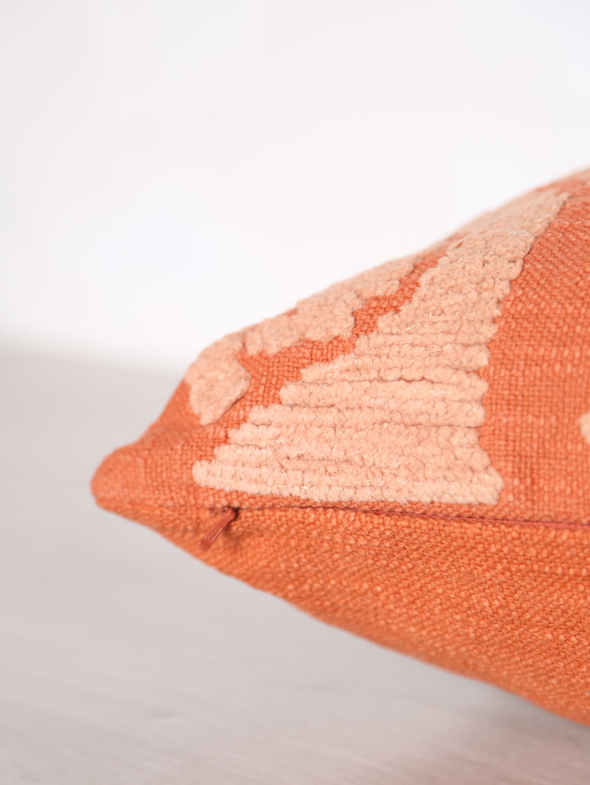 Suzani Embroidered Cushion - Orange, Dusty Rose