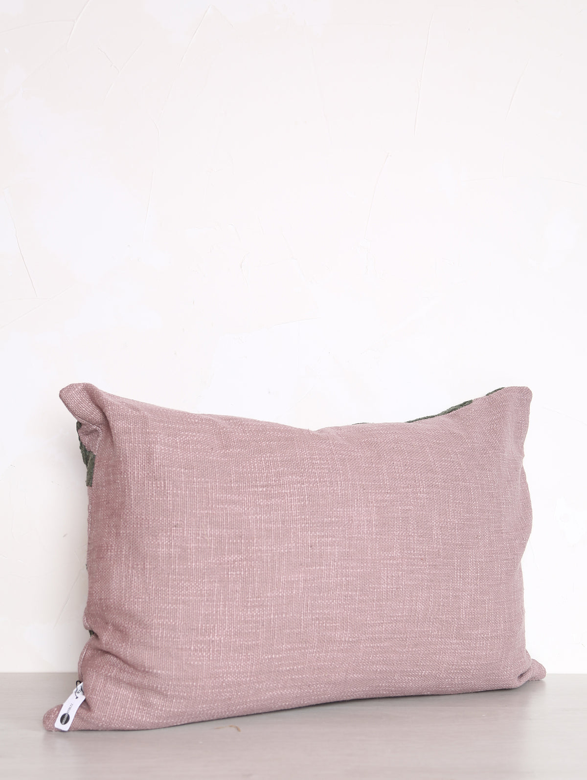 Suzani Embroidered Velvet Cushion - Lilac, Green