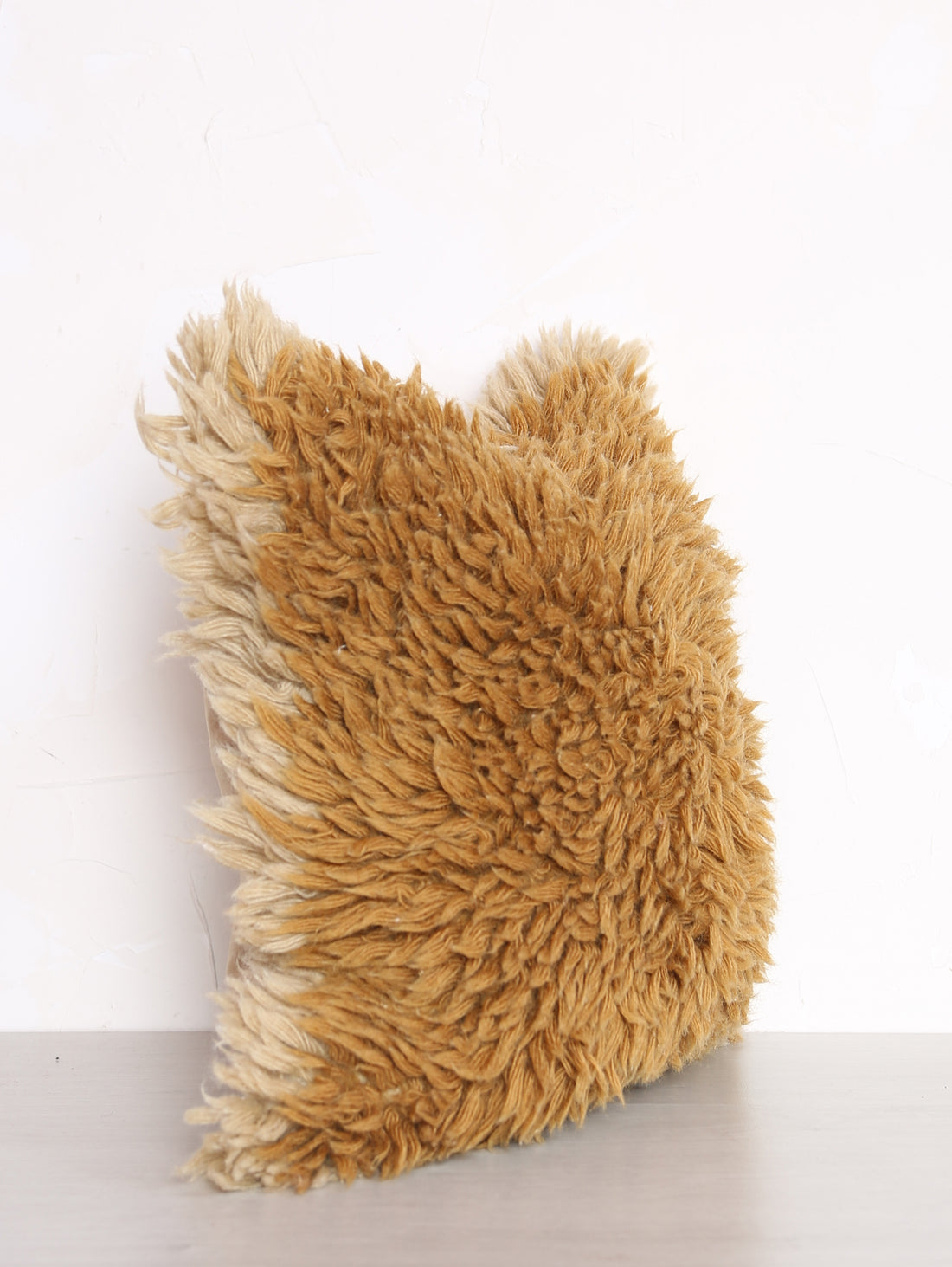 Natural Wool Cushion - Mustard, Beige