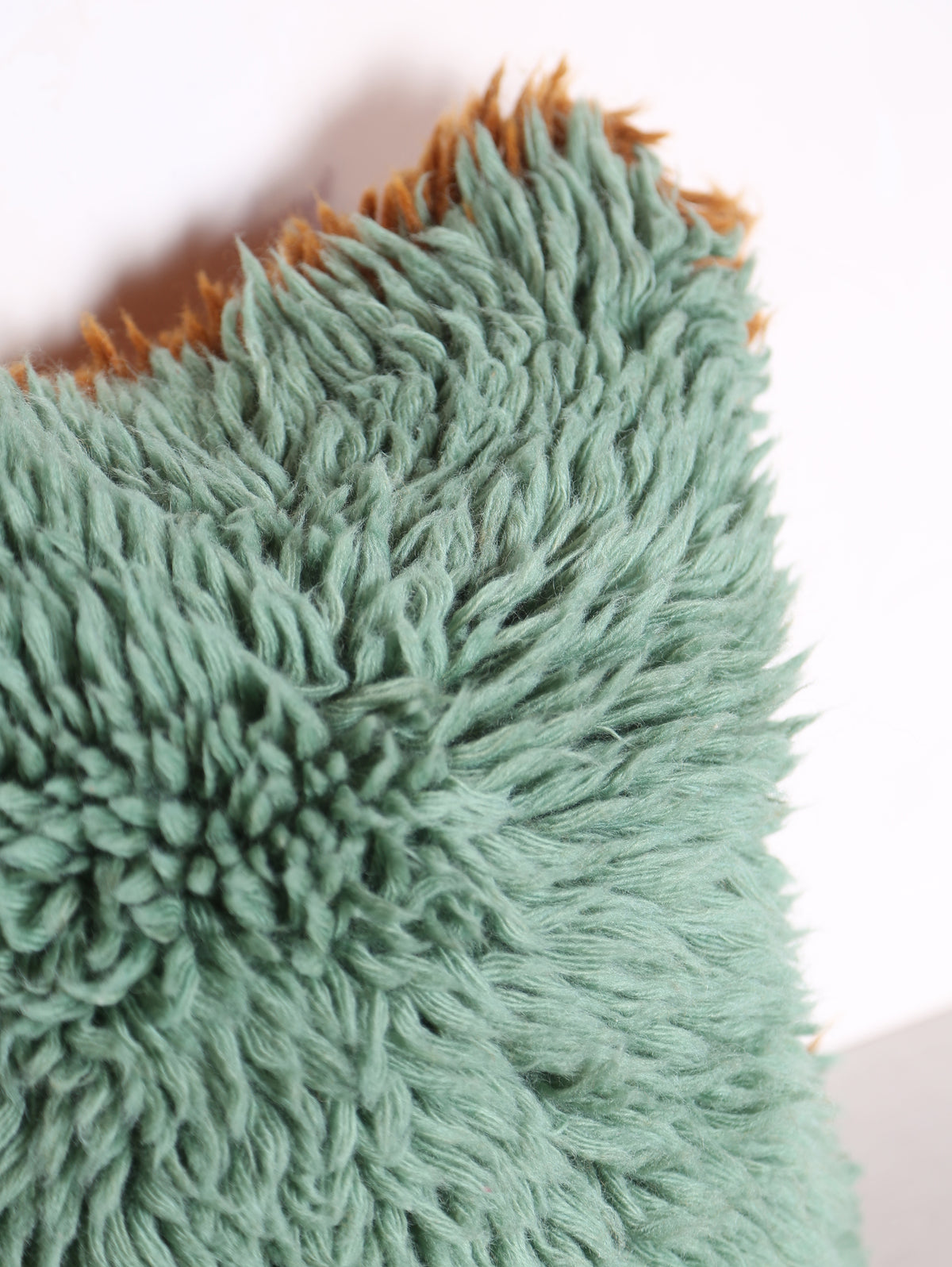 Natural Wool Cushion - Aqua, Caramel