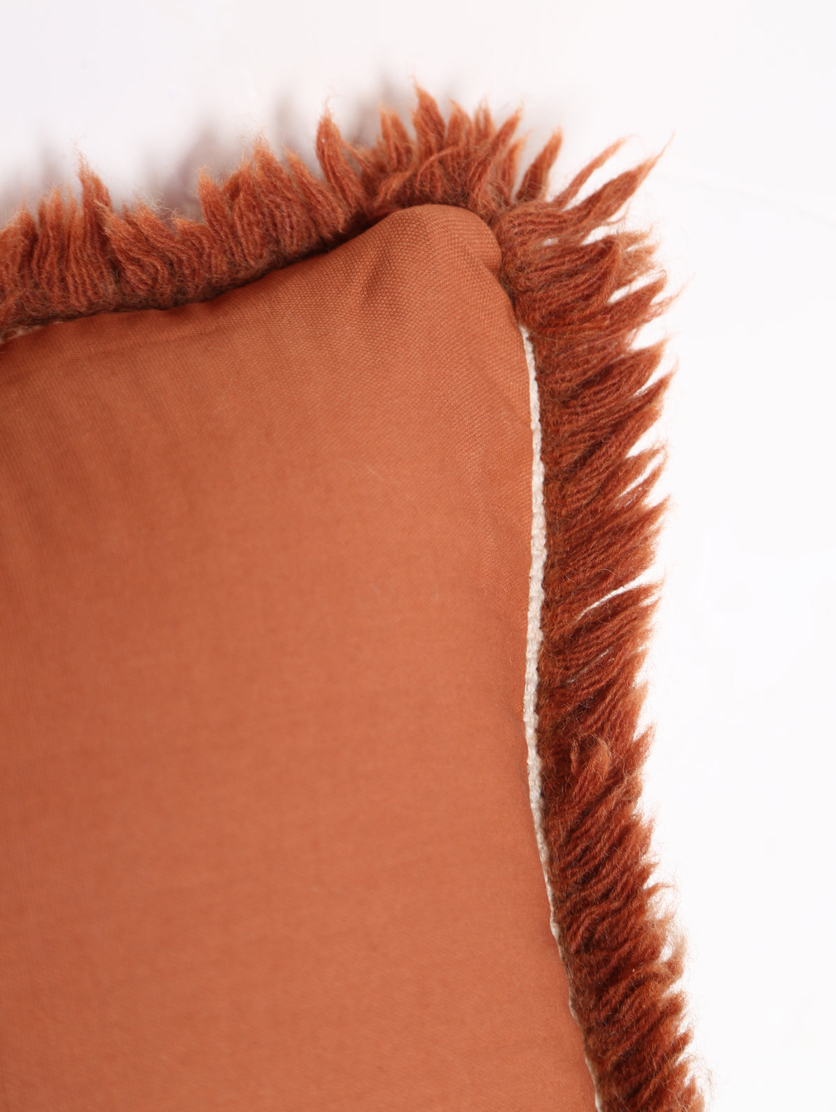 Natural Wool Cushion - Rose, Brick
