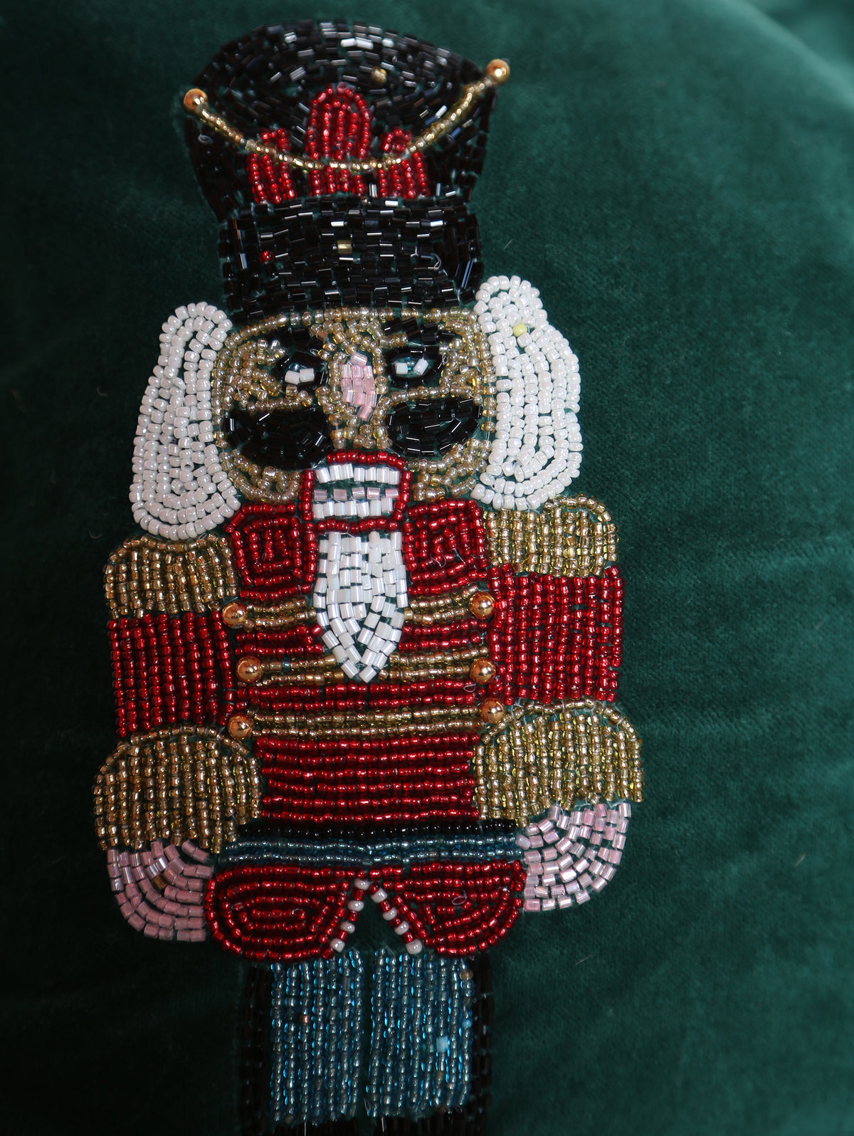 Beaded Nutcrackers Cushion - Emerald