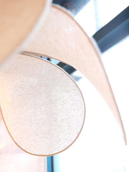 Lavriria Linen Petal Pendant Lamp - 60x30 cm - Wooden Top