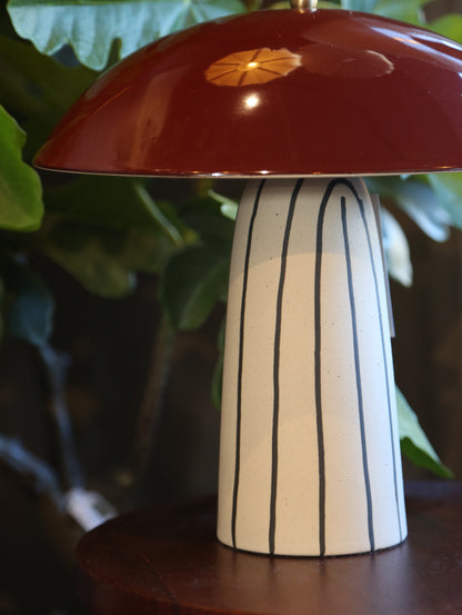 Arvid Stoneware Table Lamp - Striped