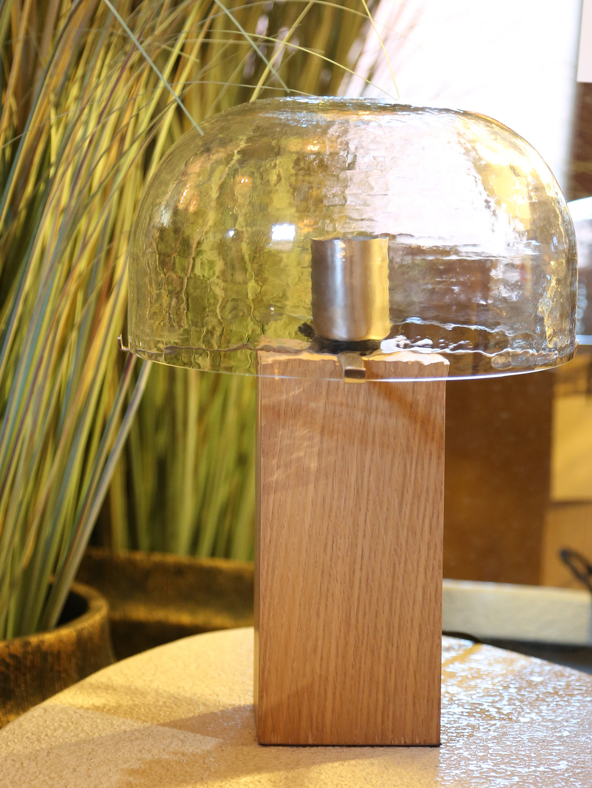 Mabe Textured Table Lamp - Clear