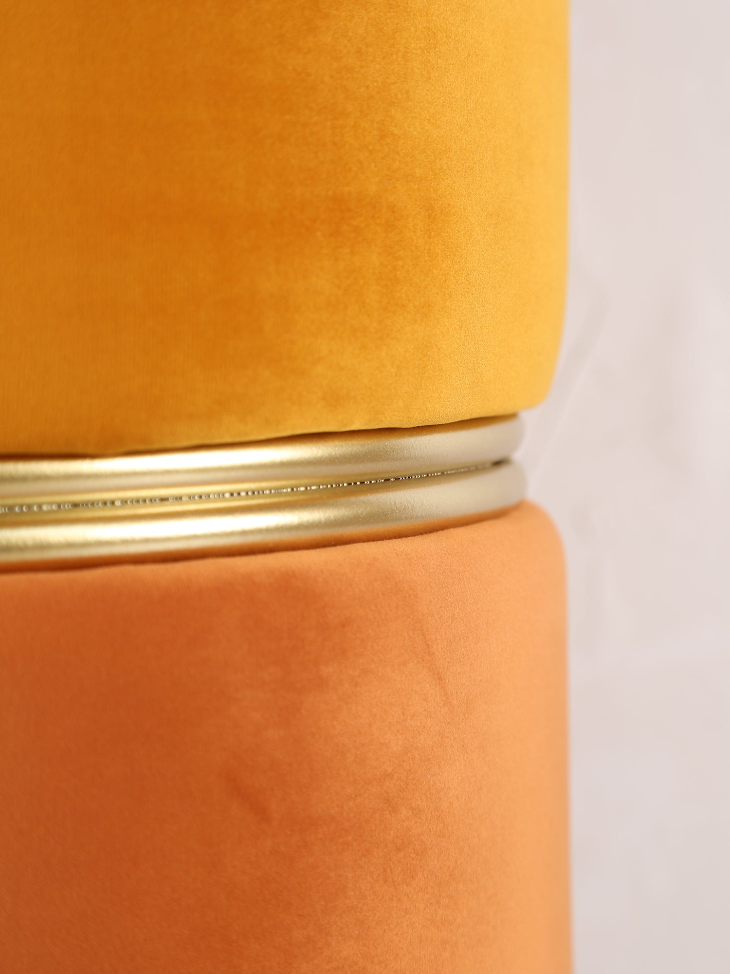 Sun Mustard Plush Velvet Bubbly Stool