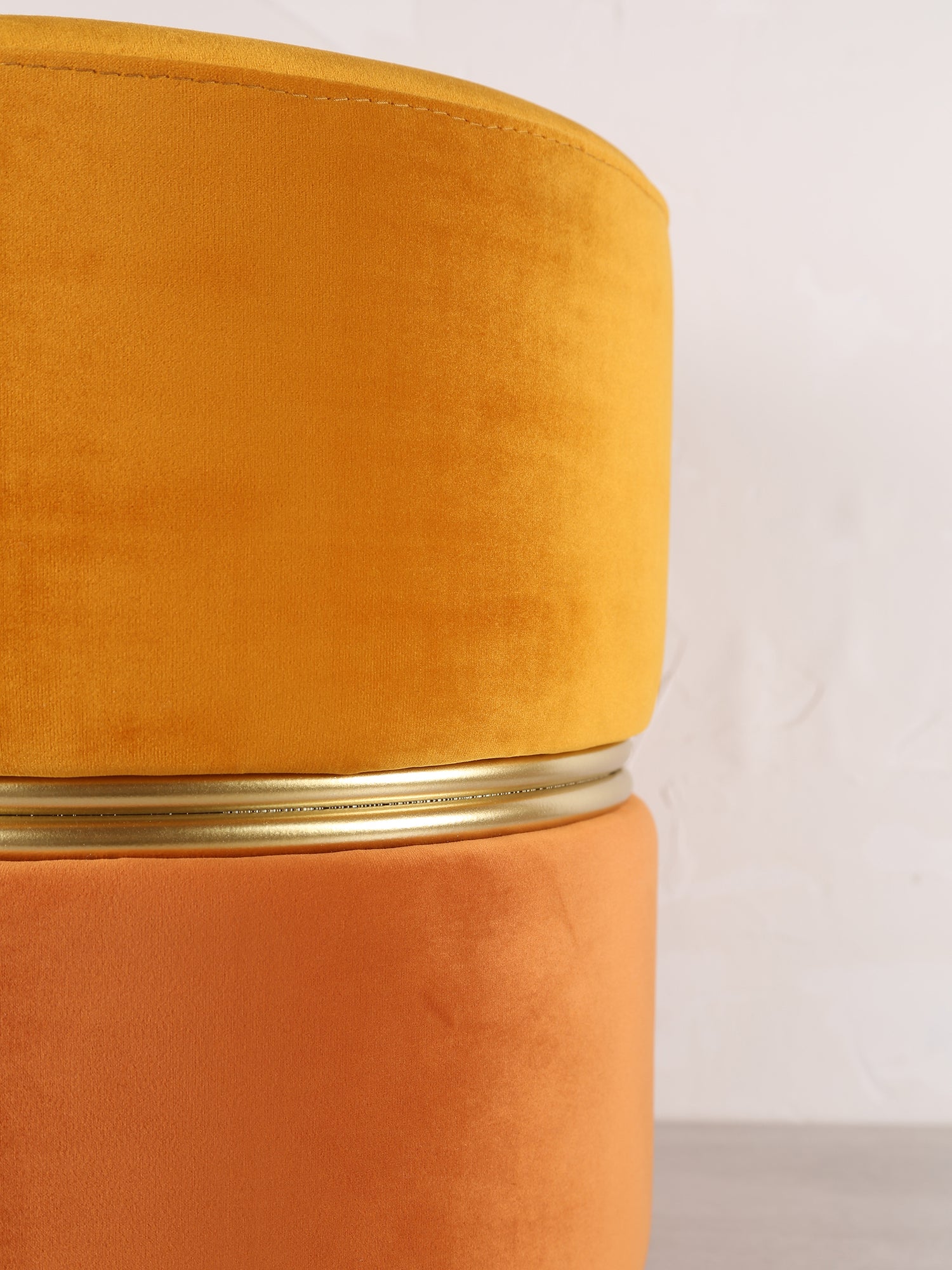 Sun Mustard Plush Velvet Bubbly Stool