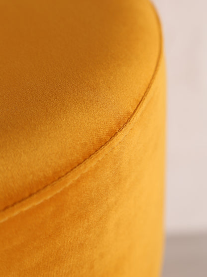 Sun Mustard Plush Velvet Bubbly Stool