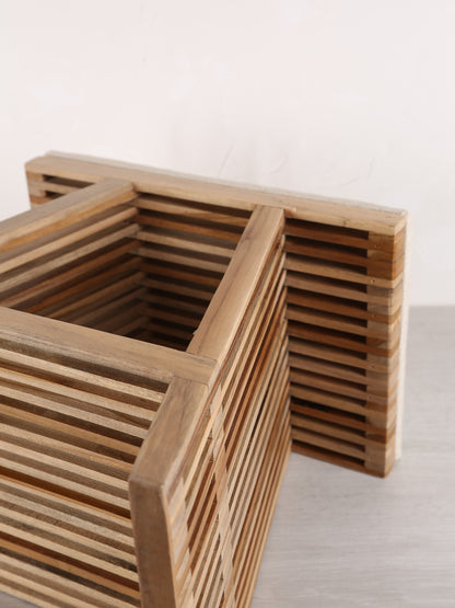 Djia Interlocking Teakwood Stool