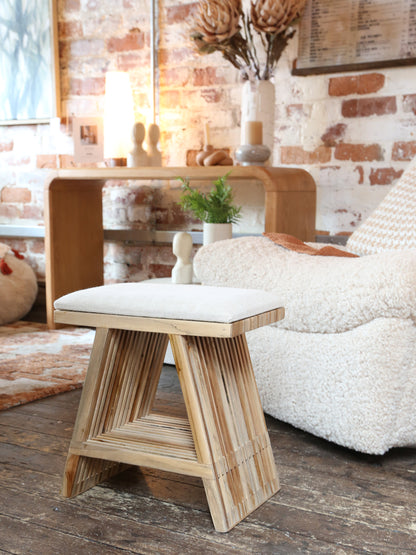 Djia Interlocking Teakwood Stool