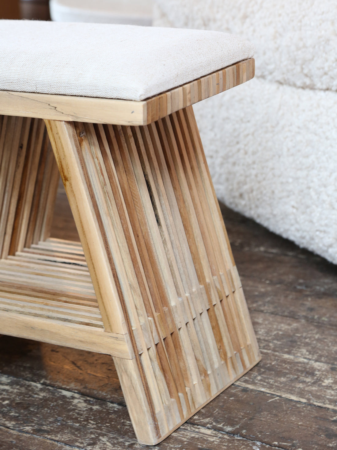 Djia Interlocking Teakwood Stool