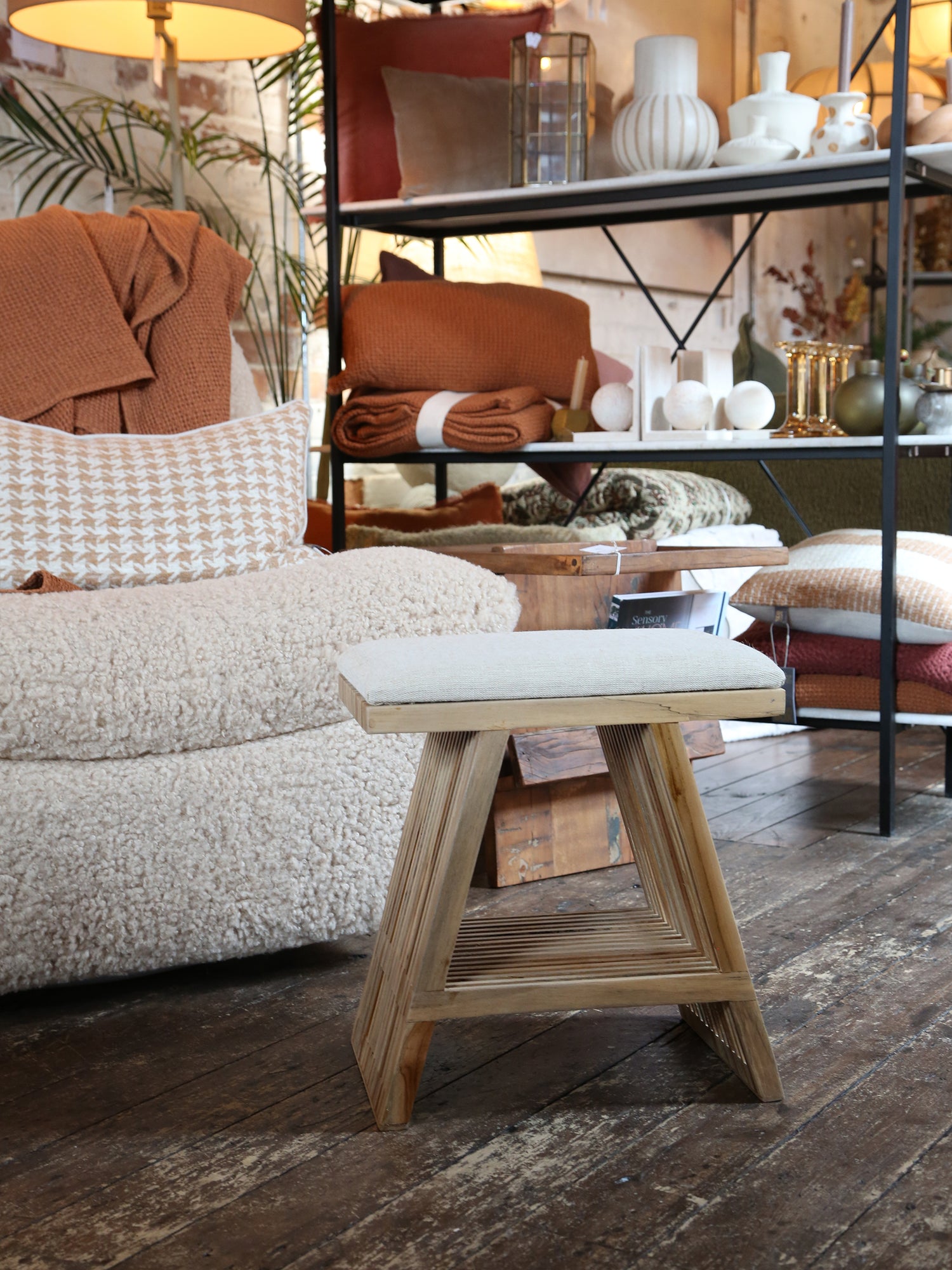 Djia Interlocking Teakwood Stool