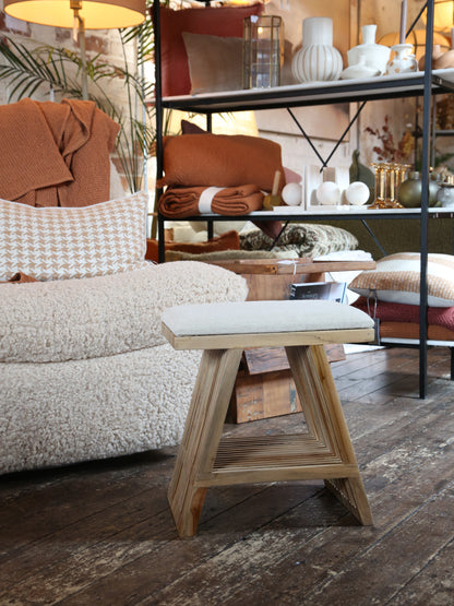 Djia Interlocking Teakwood Stool