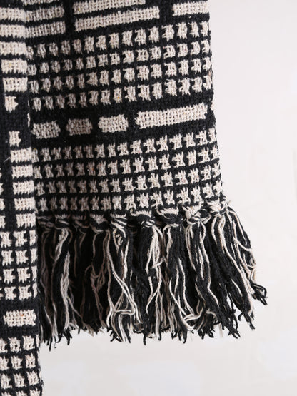 Gutte - Printed Recycled Cotton Throw - Black