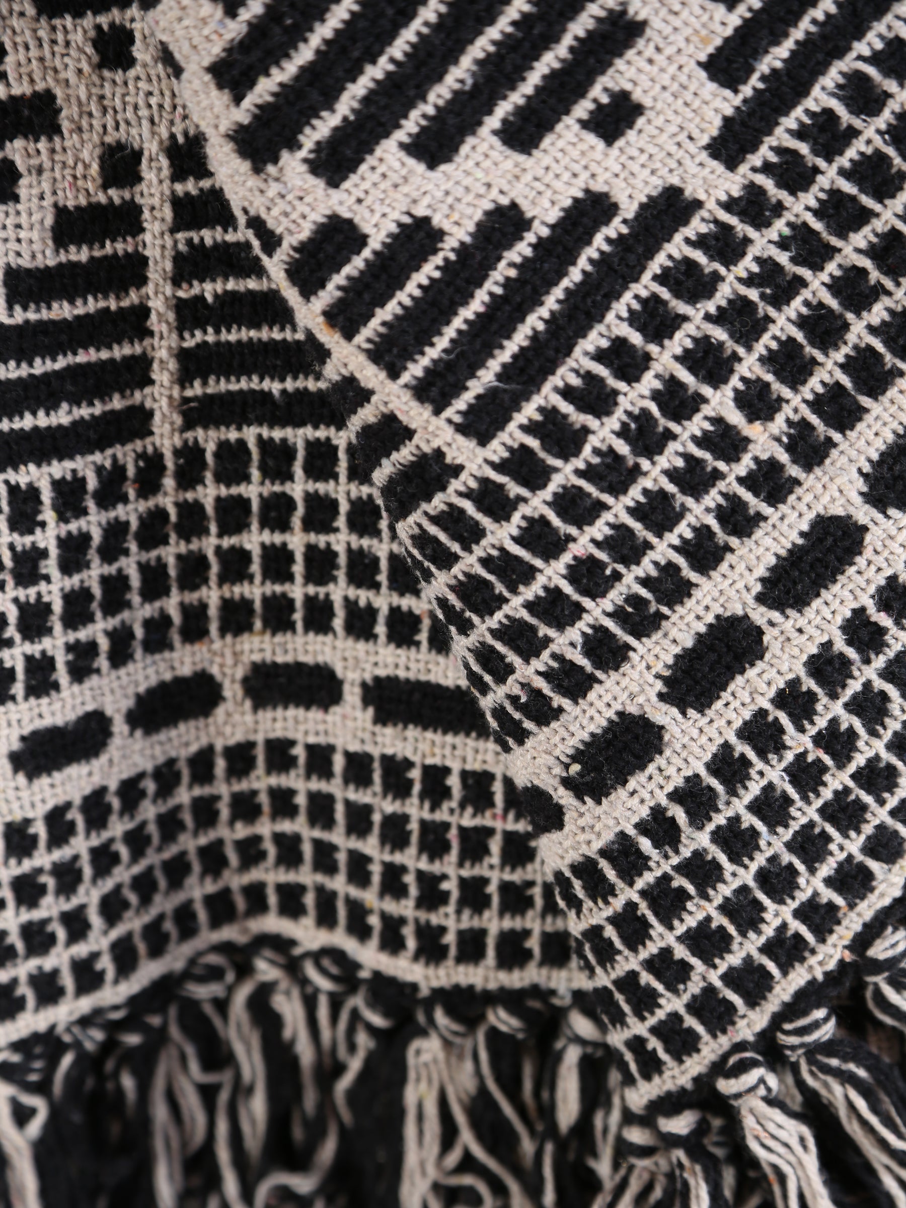 Gutte - Printed Recycled Cotton Throw - Black