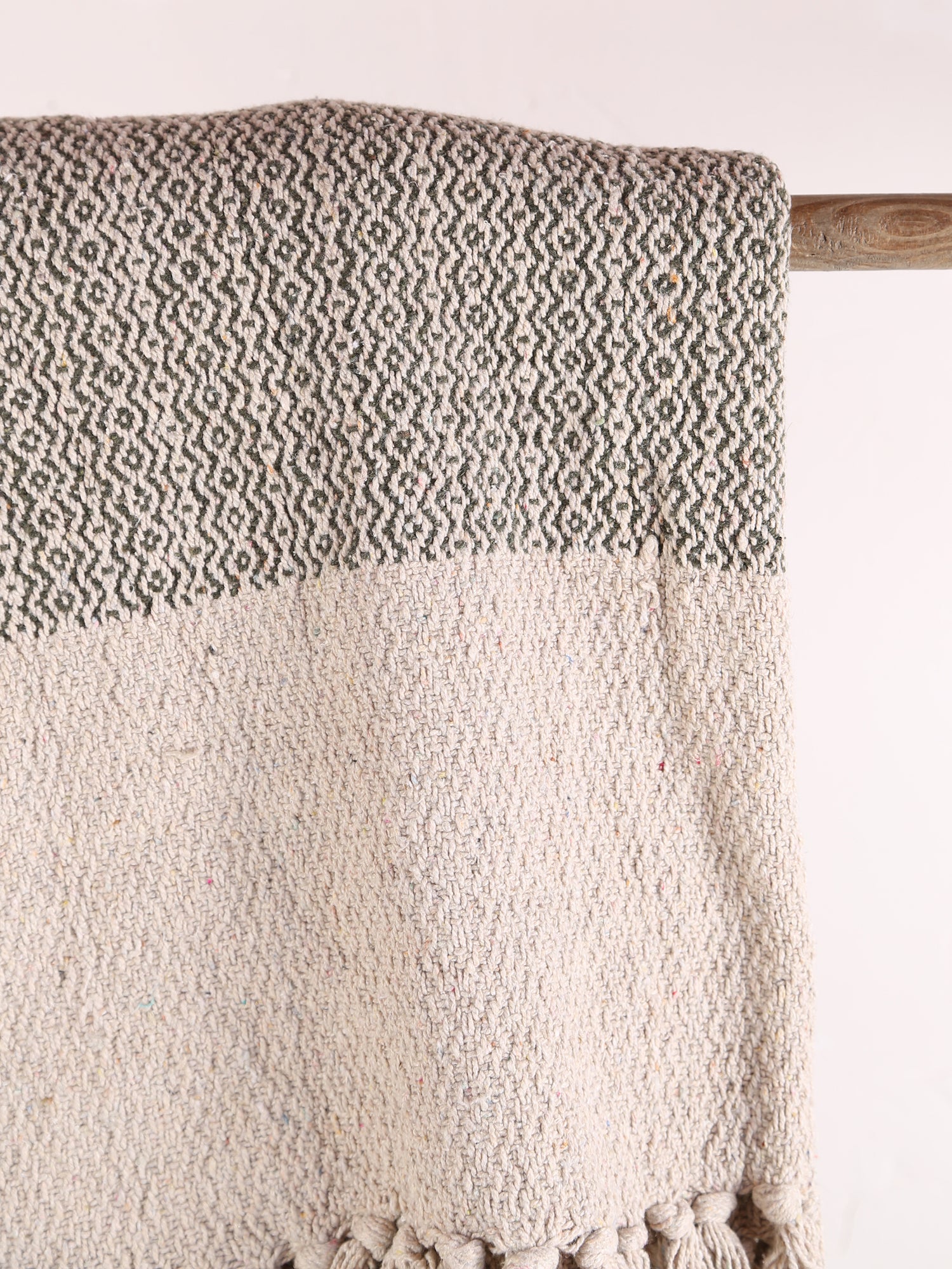 Fidan - Recycled Cotton Throw - Printed Green