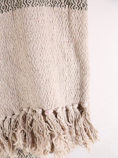 Fidan - Recycled Cotton Throw - Printed Green