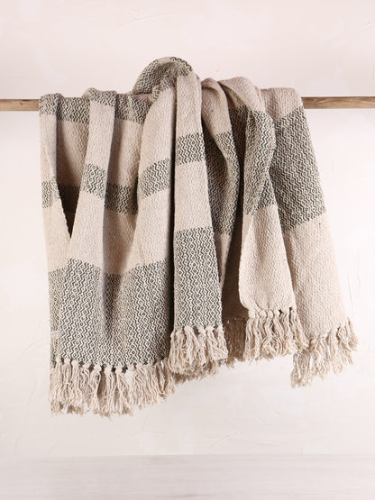 Fidan - Recycled Cotton Throw - Printed Green