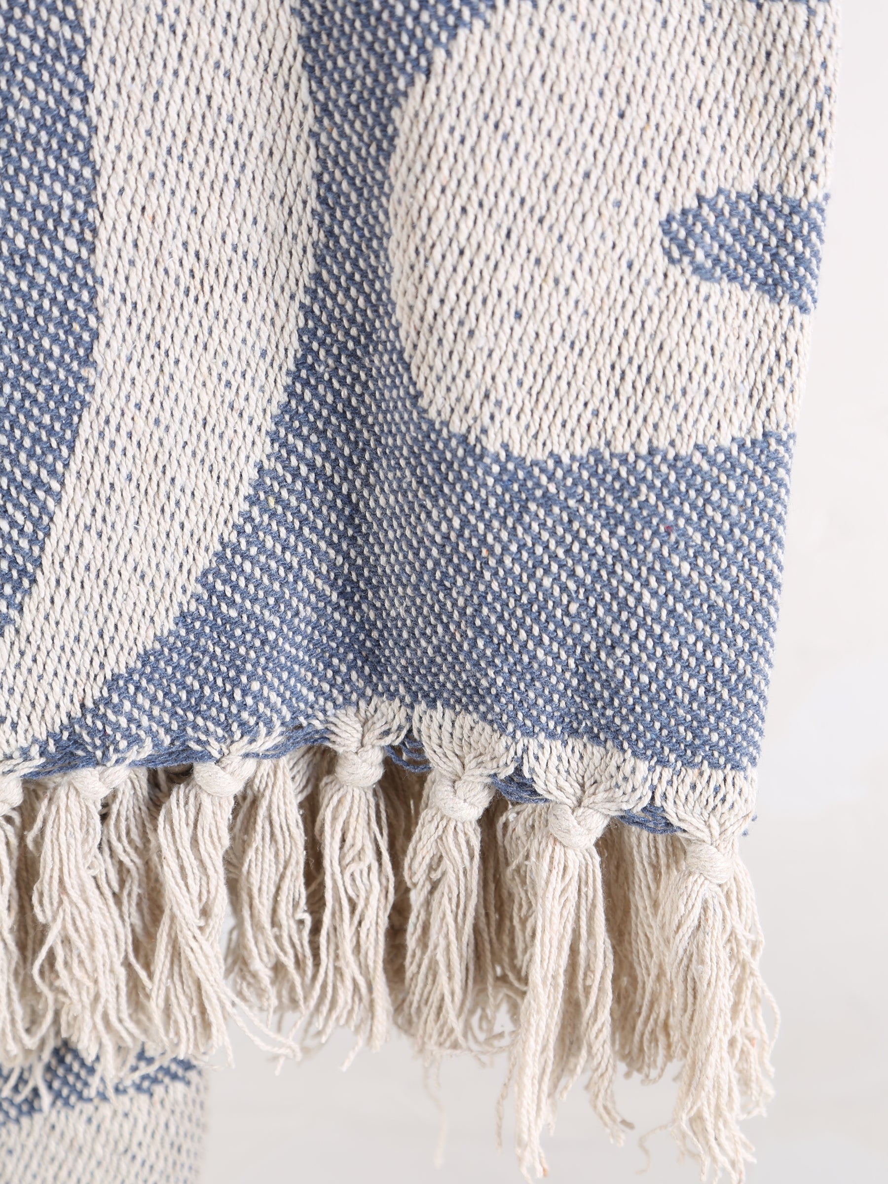 Tille - Printed Recycled Cotton Throw - Blue