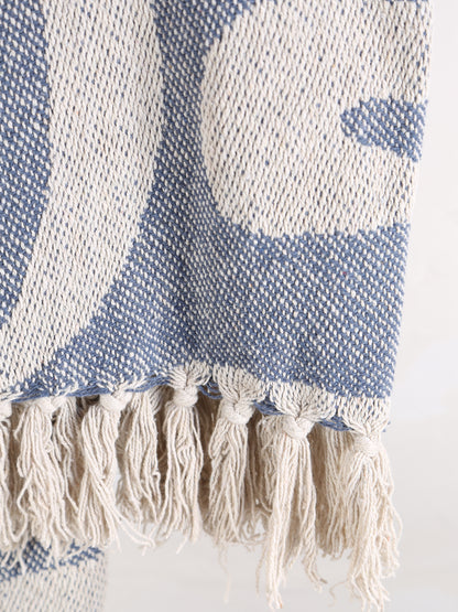 Tille - Printed Recycled Cotton Throw - Blue