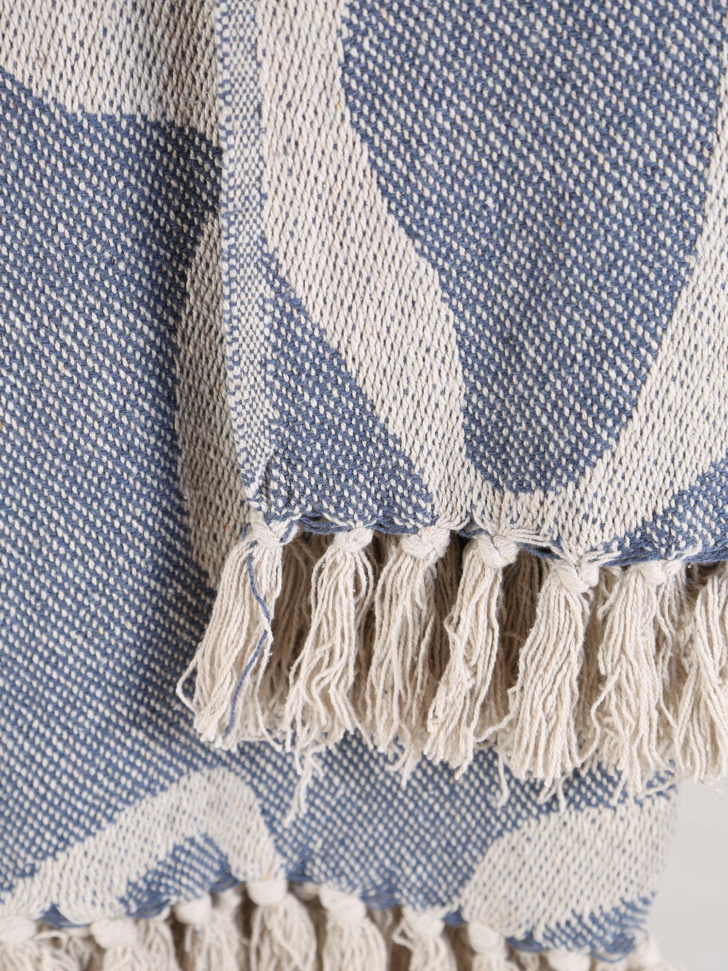 Tille - Printed Recycled Cotton Throw - Blue