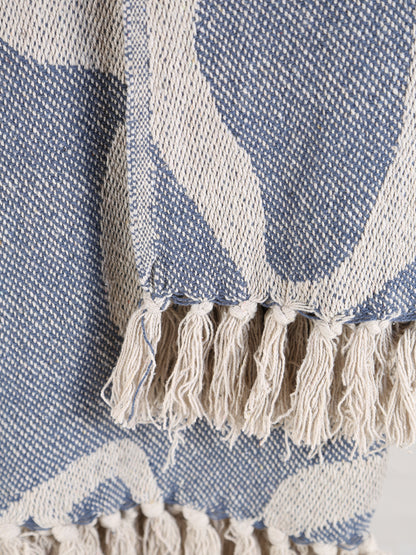 Tille - Printed Recycled Cotton Throw - Blue