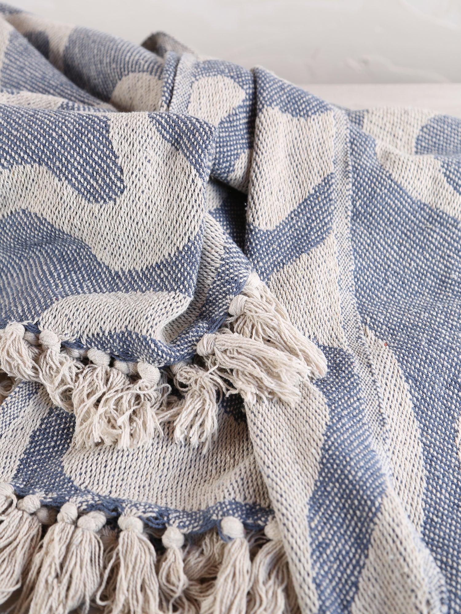 Tille - Printed Recycled Cotton Throw - Blue