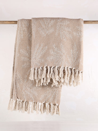 Gabriela - Recycled Cotton Throw - Taupe, Brown AUGUST