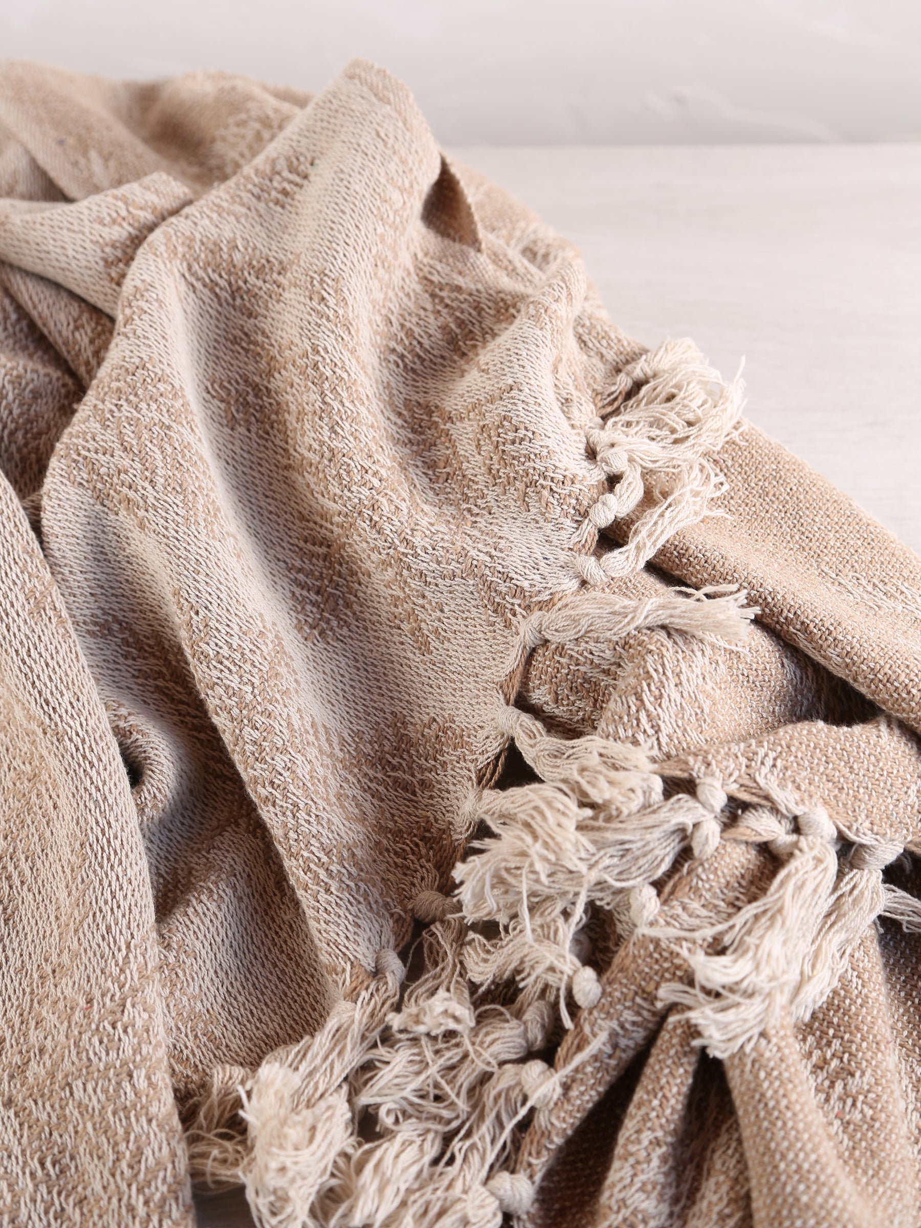 Gabriela - Recycled Cotton Throw - Taupe, Brown AUGUST
