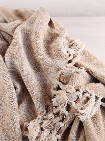 Gabriela - Recycled Cotton Throw - Taupe, Brown AUGUST