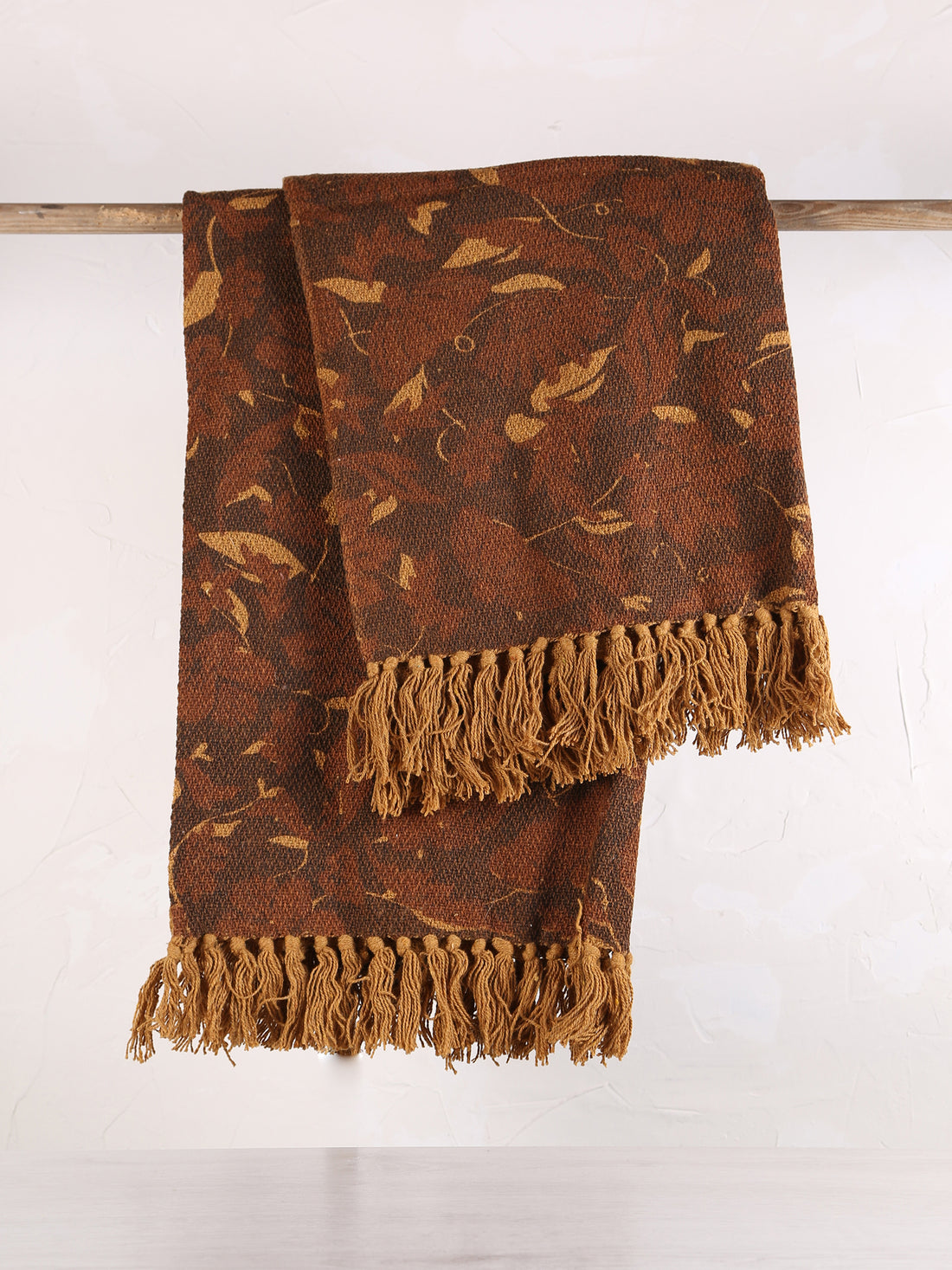 Gana - Recycled Cotton Throw - Ochre, Brown