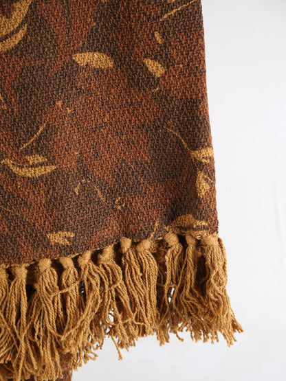 Gana - Recycled Cotton Throw - Ochre, Brown