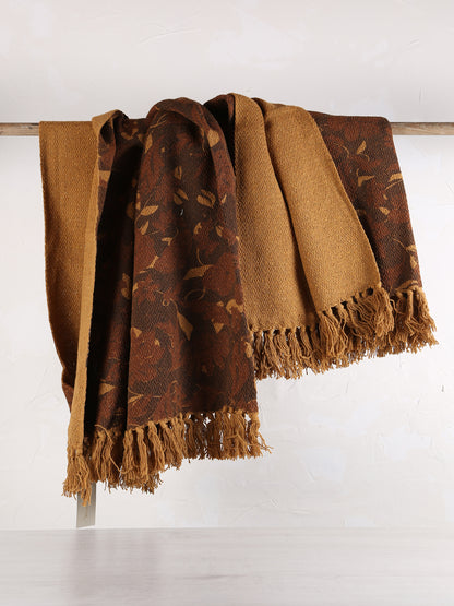 Gana - Recycled Cotton Throw - Ochre, Brown