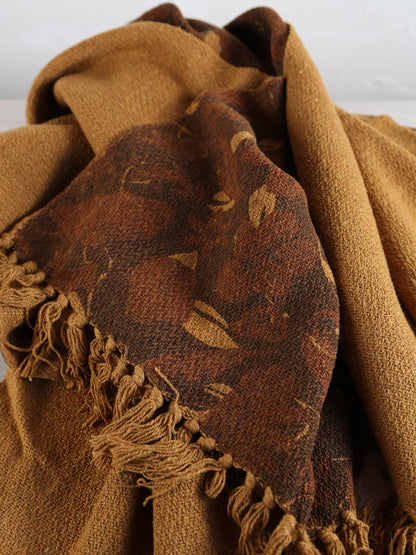 Gana - Recycled Cotton Throw - Ochre, Brown